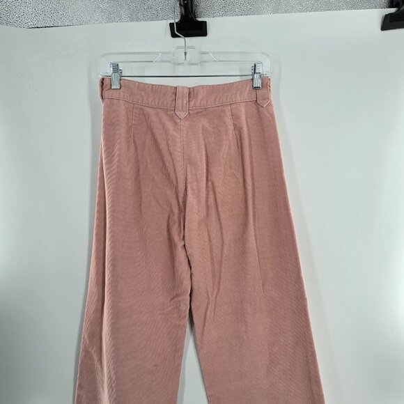 Frye Llana Ultra High Rise Wide Leg Corduroy Jeans mauve FLAWED Size 4 - Picture 5 of 15